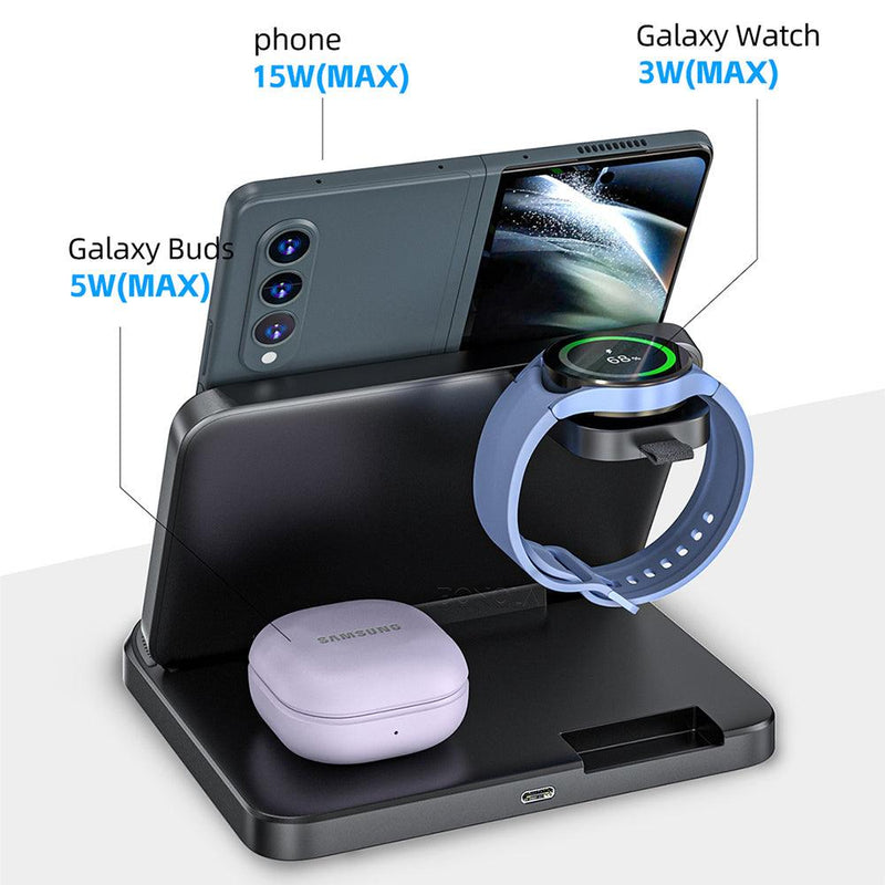 Bonola Foldable Wireless Charger 3 in 1 Station for Samsung Z Fold 3/Z Flip4 - Monumental House